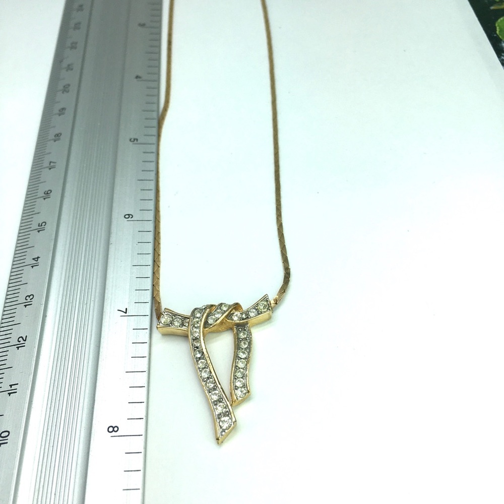 Givenchy Authentic Rhinestone Bow Necklace France - image 4